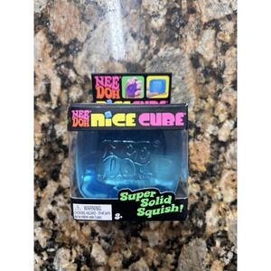 NeeDoh Nice Cube Super Solid Squishy BLUE Nee Doh Toy Fidget